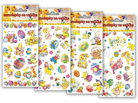 Velikonoční samolepky na vajíčka 797,gelové, 14,5x8cm