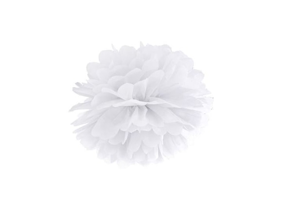 PAPÍROVÝ POMPOM 25 cm - BÍLÁ