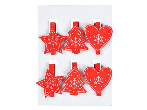 kolíček dřevěný červené 6ks/4,8cm XC-201702A 8886252