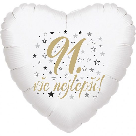 91. narozeniny balónek srdce