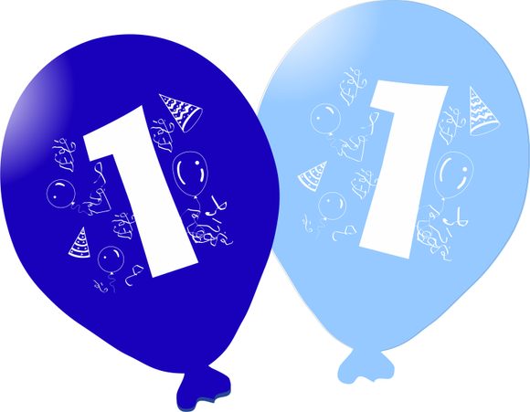 Balonky narozeniny 5ks s číslem 1 pro kluky -