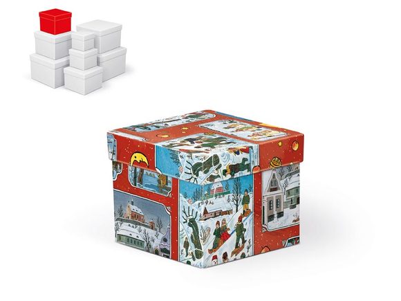 krabice dárková vánoční C-V005-CL 12x12x10cm 5370772