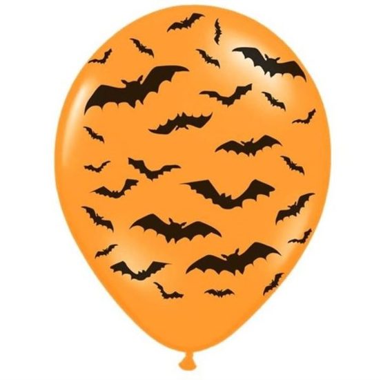 Latexové balónky oranžové - netopýři - 30 cm - 6 ks