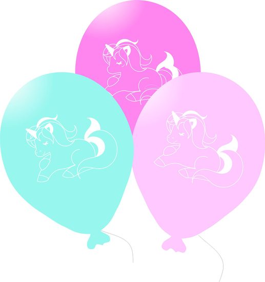 Balónky jednorožec 6 ks 27 cm