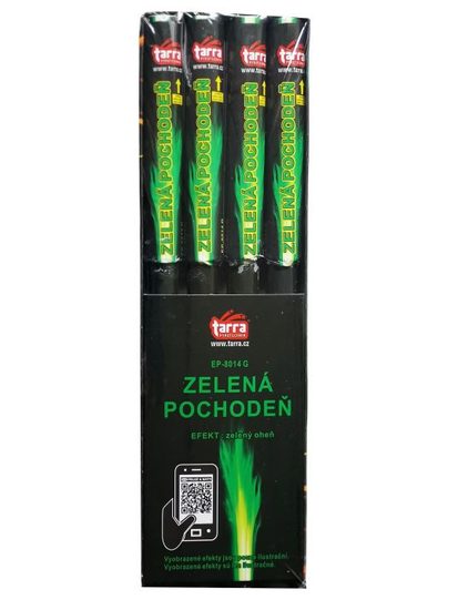 Pochodeň Bengálský oheň - Zelená pochodeň - 4ks - 20/4