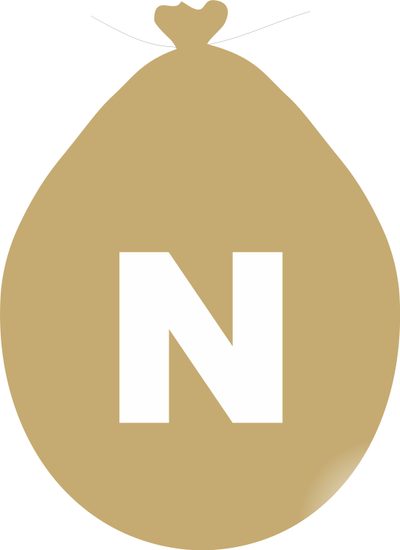 Balónek písmeno N zlaté