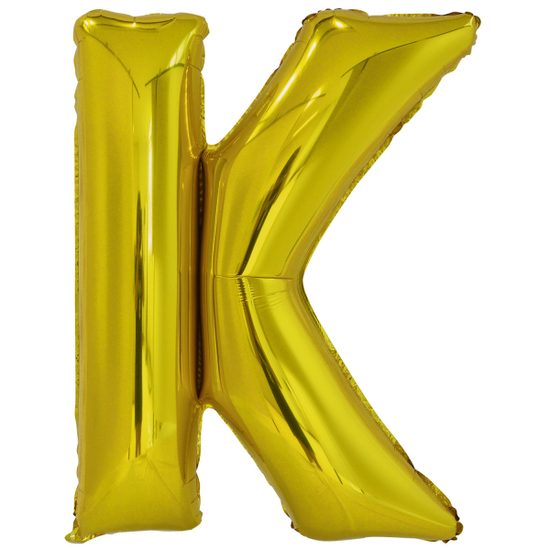 Písmeno K zlatý foliový balónek 86 cm Amskan