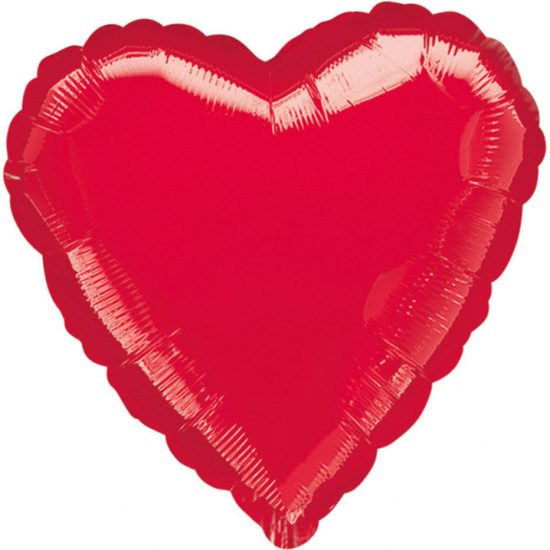 Balónek srdce červené metalické
