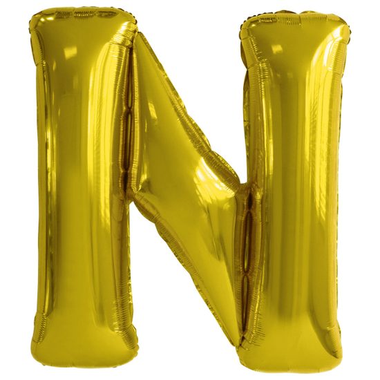 Písmeno N zlatý foliový balónek 86 cm Amskan