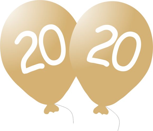 Balónek 20. narozeniny zlatý metalický