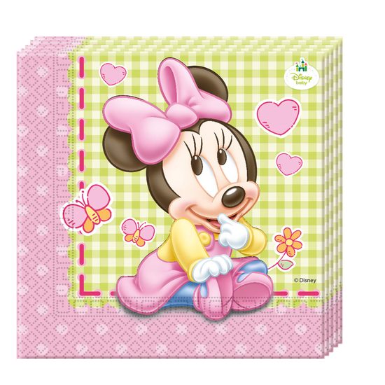 Minnie Baby ubrousky žluto růžové 20ks 33cm x 33cm
