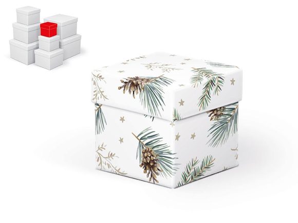 krabice dárková vánoční C-V006-A 8x8x8cm 5370931