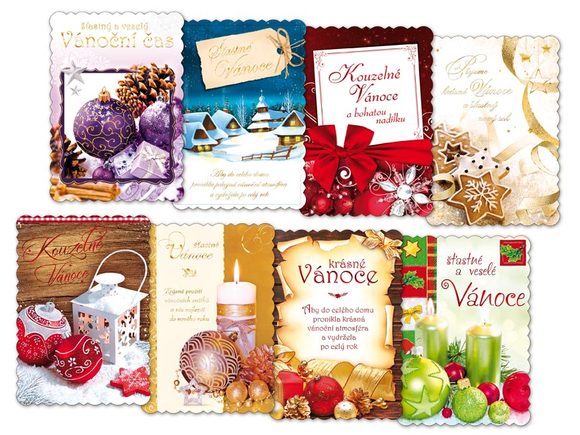 pohlednice vánoční A5 001 výsek+UV+termoražba 1240747