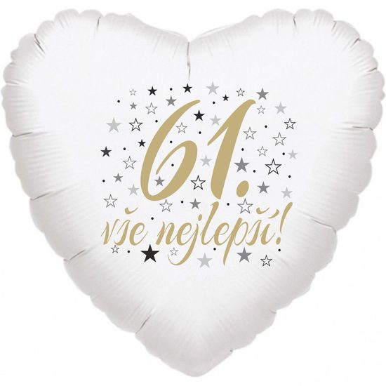 61. narozeniny balónek srdce