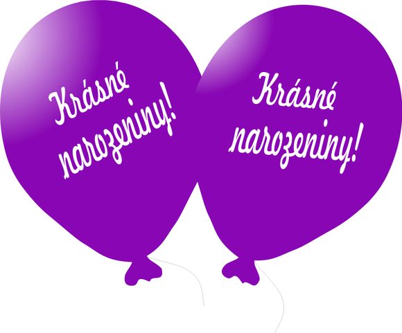 Balónek fialový Krásné narozeniny!