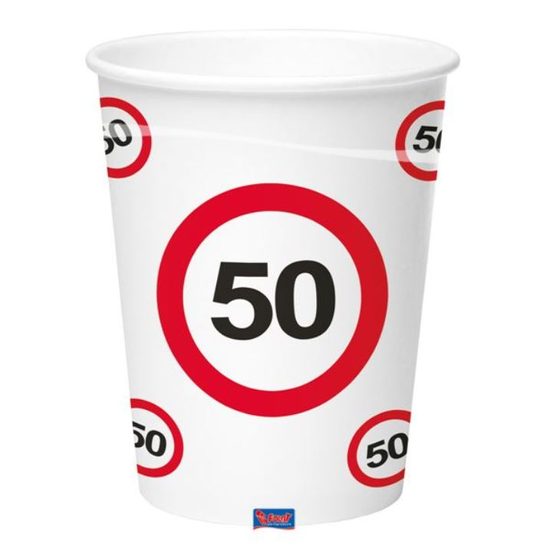 Kelímky dopravní značka 50, 350 ml 8 ks/bal.