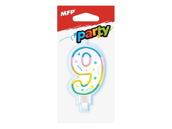 dortová svíčka č. 9 duhová 8800062