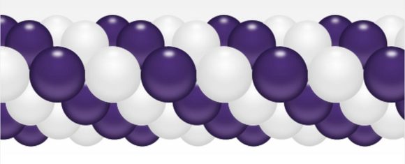 Balónková girlanda tmavěmodrá švestková-bílá 3 m balobky.cz