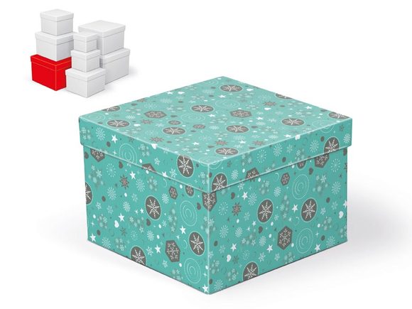 krabice dárková vánoční C-V002-G 20x20x14cm 5370707