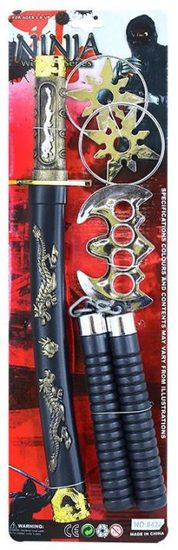 meč japonský katana s přísluš.,sada 5 ks