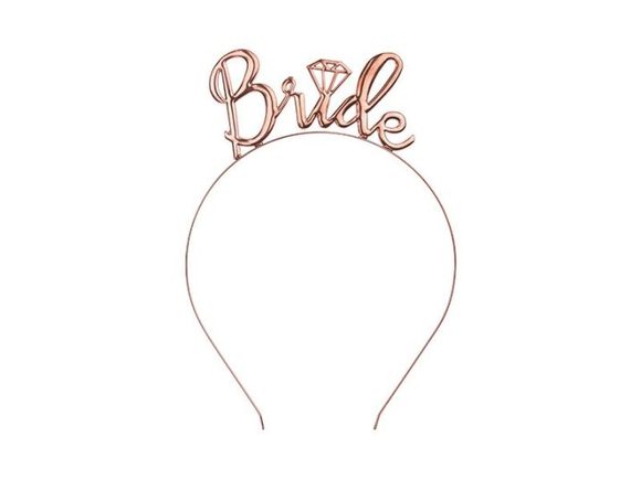 Čelenka "Bride (Nevěsta)" - růžovo zlatá (rose gold) - Rozlučka se svobodou