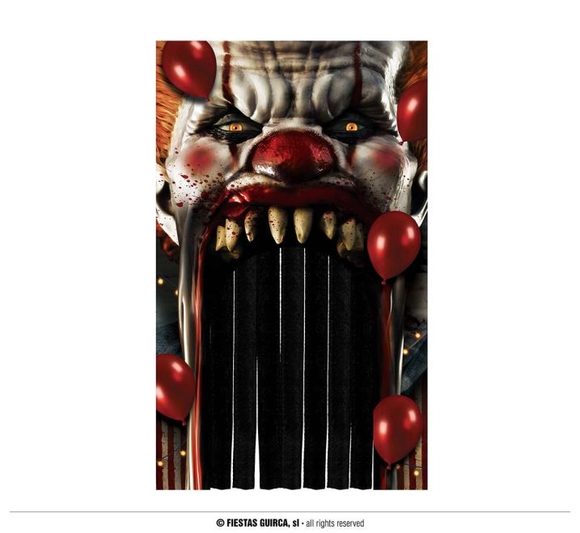 Dekorace závěs Halloween - Klaun horor TO - Pennywise - 145 x 240 cm