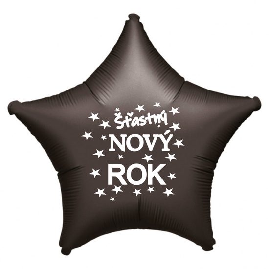 Balónek fóliový Šťastný NOVÝ ROK černá hvězda