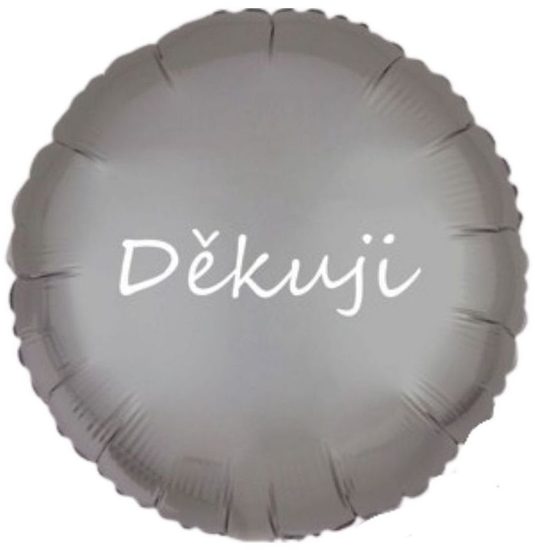 Fóliový balónek stříbrný satén Děkuji