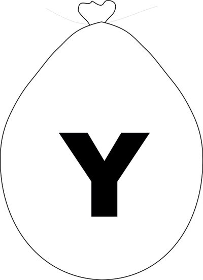 Balónek písmeno Y bílé