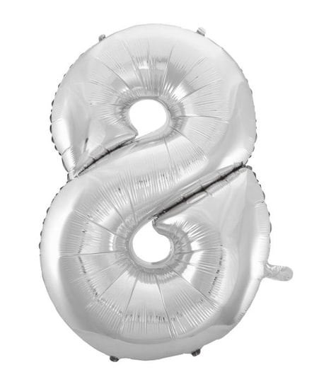 Balón foliový číslice stříbrná- SILVER 115 cm - 8