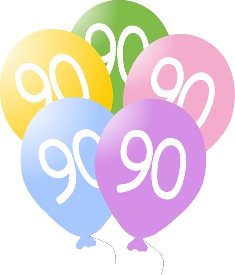 Balonky narozeniny 5ks s číslem 90