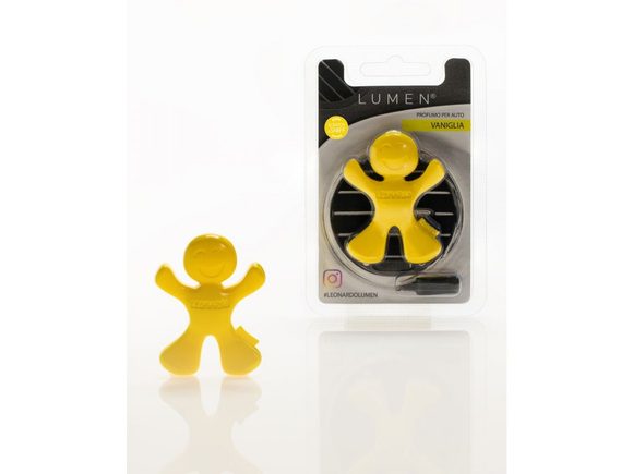 Vůně do auta panáček Leonardo VANIGLIA žlutý