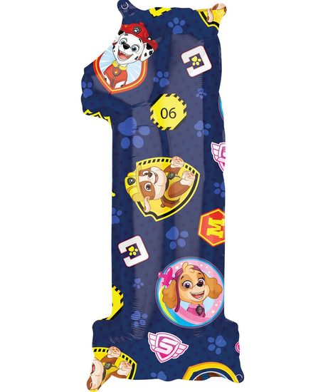 Tlapková patrola balónek číslo 1, 66 cm x 27 cm