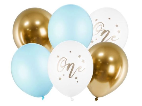 Sada latexových balónků - 1.narozeniny - kluk,6 ks - 30cm