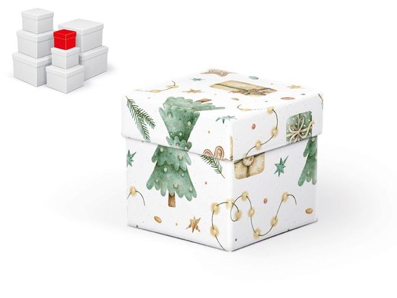 krabice dárková vánoční C-V007-A 8x8x8cm 5370939