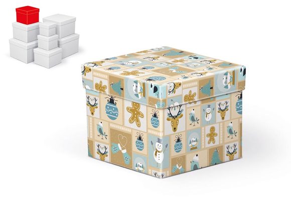 krabice dárková vánoční C-V001-C 12x12x10cm 5370695
