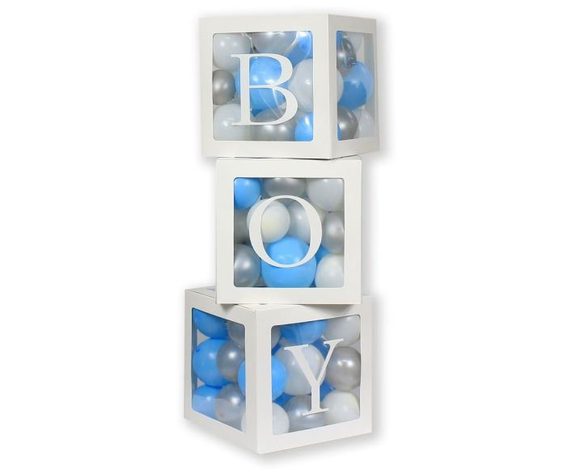Dekorativní boxy na balónky BOY / 3 ks