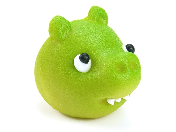 Zelené prasátko - marcipánová figurka na dort