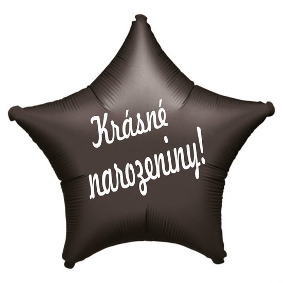Balónek fóliový černá hvězda Krásné narozeniny!
