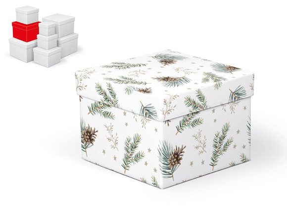 krabice dárková vánoční C-V006-E 16x16x12cm 5370935