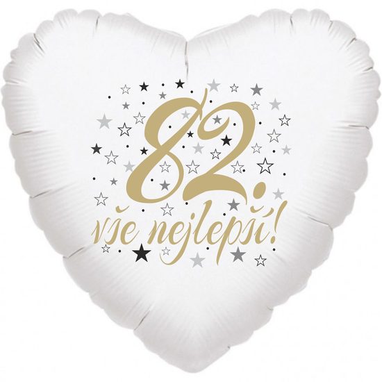 82. narozeniny balónek srdce