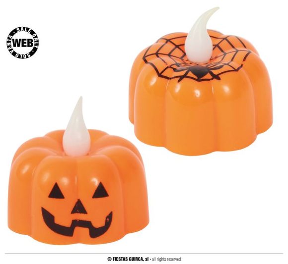 LED svíčka dýně - pumpkin - Halloween - 4 cm