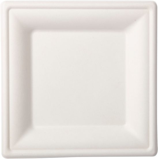 Talíře bílé bio 10 ks 16 cm x 16 cm