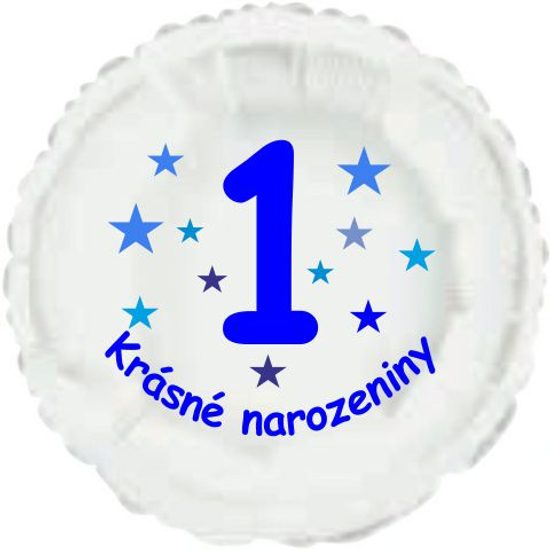 Krásné 1. narozeniny fóliový balónek kruh pro kluky