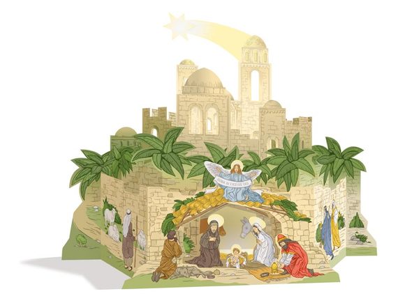 betlém starobylý, skládanka z kartonu BS-05 1120009