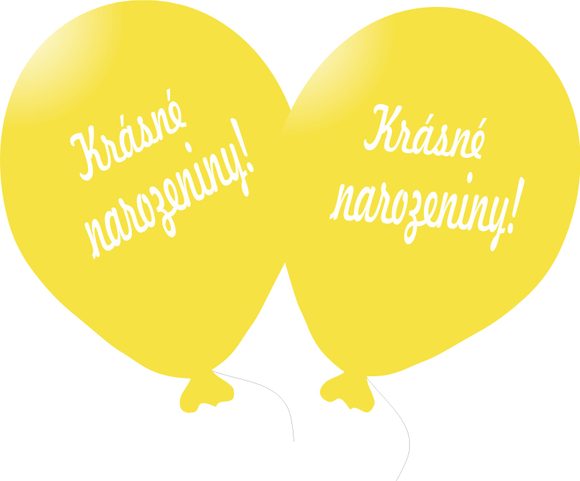 Balónek žlutý Krásné narozeniny!