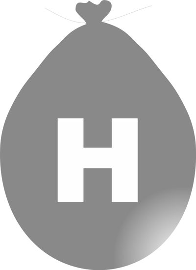 Balónek písmeno H stříbrné