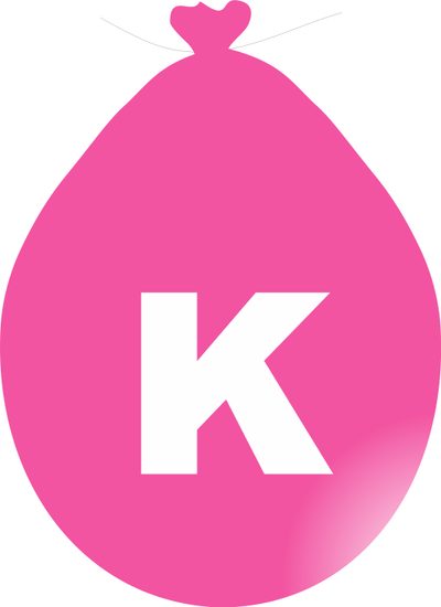 Balónek písmeno K růžové