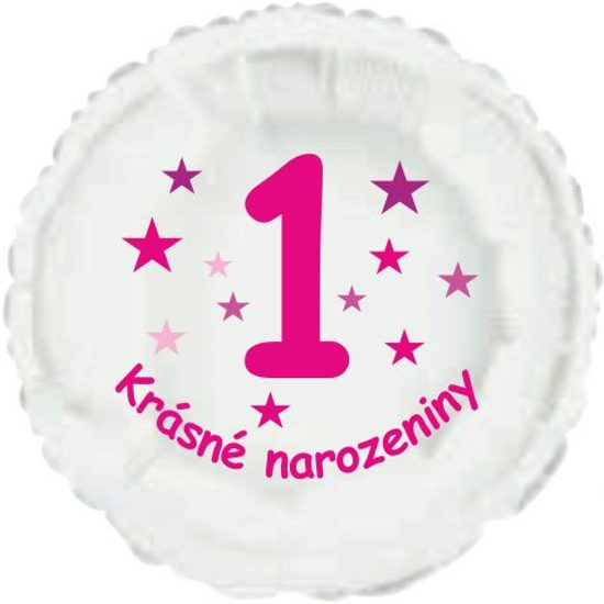 Krásné 1. narozeniny fóliový balónek kruh pro holky
