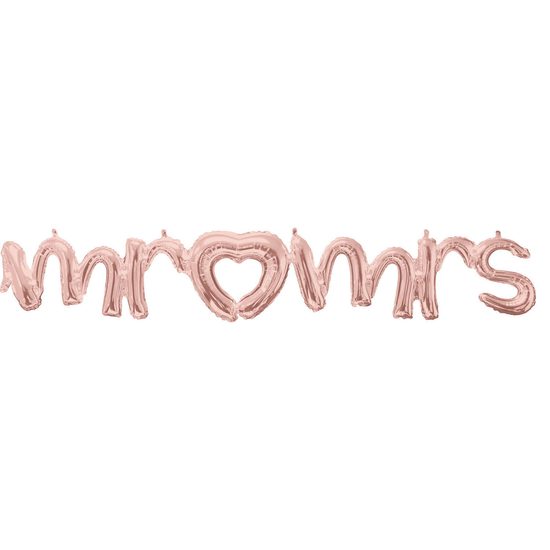 Mr & Mrs balónek růžovo-zlatá 149 cm x 25 cm